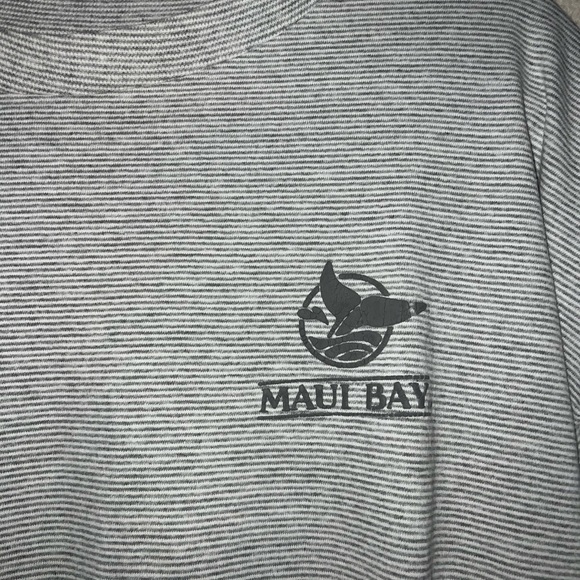 Vintage 90s Maui Bay Striped T Shirt Miller USA Made Single Stitched Size XL - Picture 4 of 7